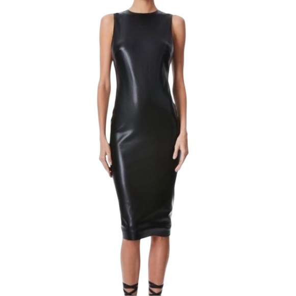 Alice + Olivia Dresses & Skirts - Alice + Olivia Faux Leather Midi Dress